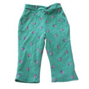 Baby Gap Pull On Sweatpants Girls Size‎ 12-18M Green Ladybug Elastic Bottoms